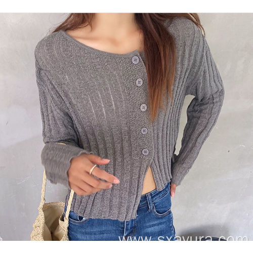 Top Quality Polyester Knitted Cardigan High quality women's clothing in autumn Manufactory